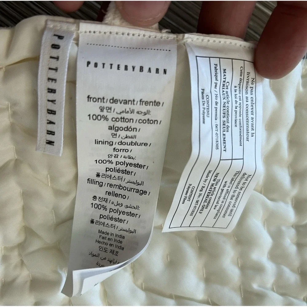 Pottery Barn Quilted Velvet Tree Skirt Ivory Cream Off White Christmas Glam 60